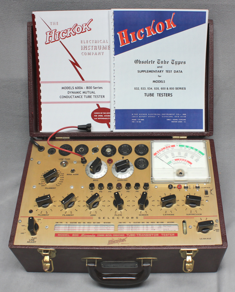 Hickok 800 Tube Tester Operating Manual With Testing Data Including CA-5 Data 